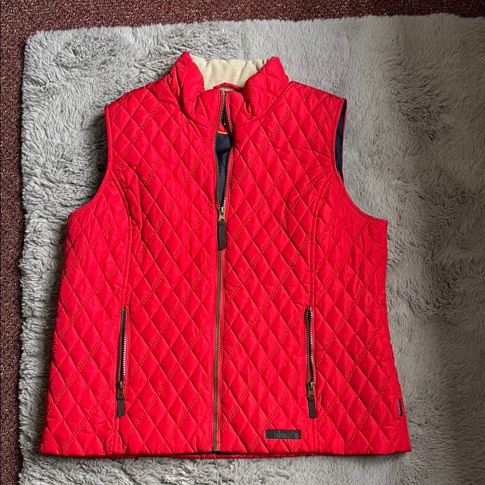 Red Quilted Vest with Zipper